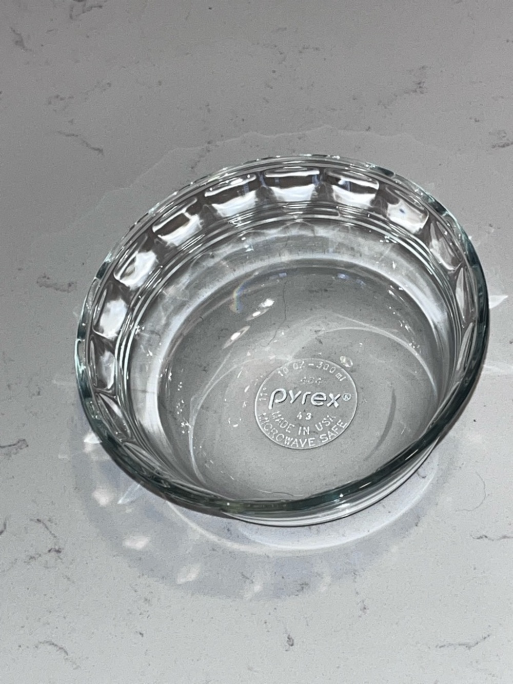 Pyrex #464 Custard Cup Scalloped Clear Glass Snack Bowl 10oz